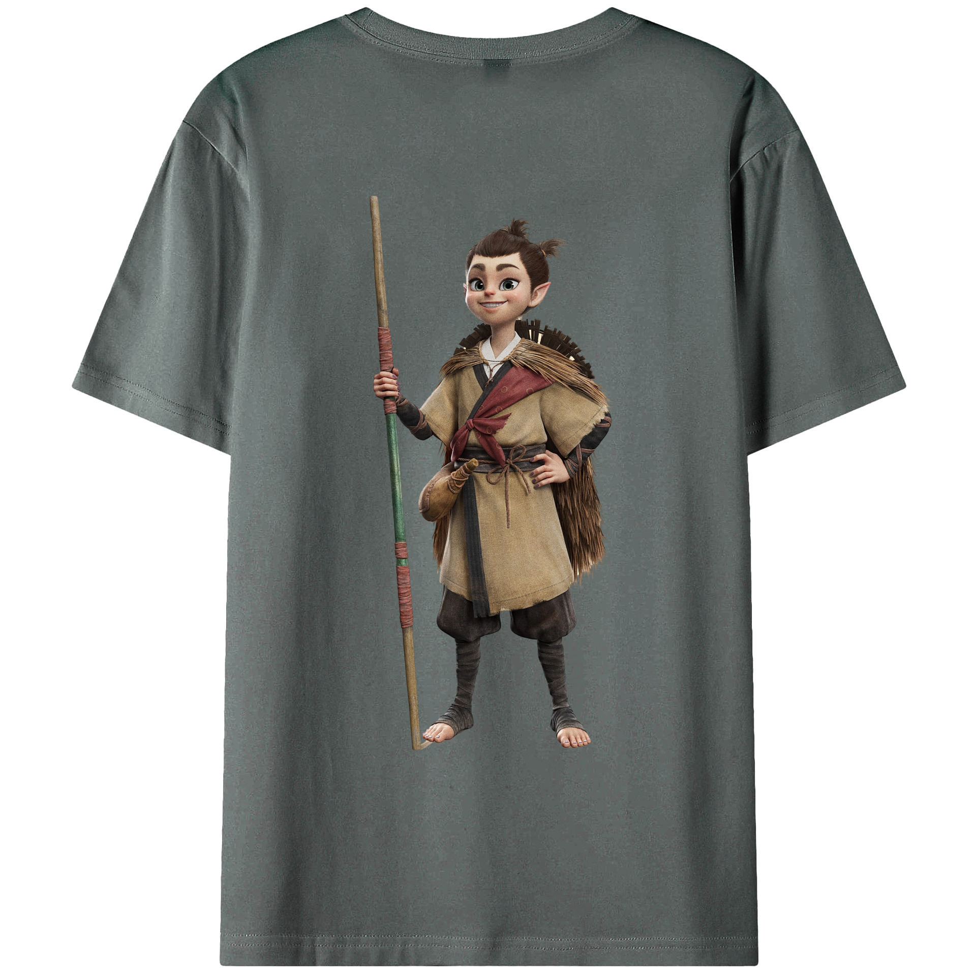 （画像用） Ne Zha 2 ナタ 魔童の大暴れ 綿100％ メンズ半袖Tシャツ（バックプリント） 通気性